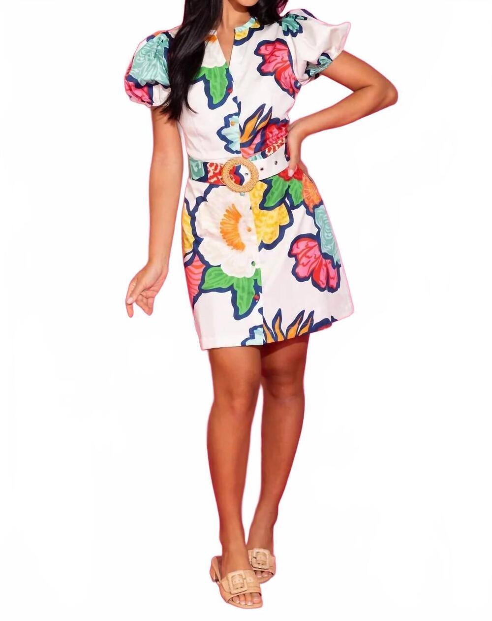 NEW ALDEN ADAIR blakely mini dress in cloud bouquet